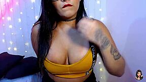 Watch a young woman lick and swallow a load of cum
