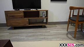 Elizabeth Jolie receives a stepbrother's monster cock in a hardcore blowjob