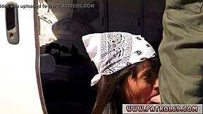 Police uniform threesome with a hot Latina and a facial finish