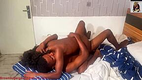 Homemade video of a black couple's shower sex