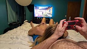 POV video of step sis giving a blowjob and squirting on me