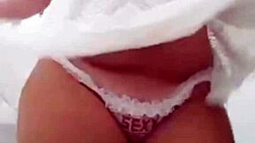 Amateurs in ripped clothes masturbate and expose their big asses