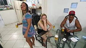 Big ass Latin babe makes her porn debut at underworld party
