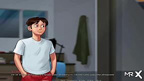 Anime babe gets naked for some steamy gameplay