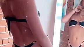 Boutinela's compilation of black thong bikinis and ass worship