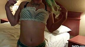 Amateur redhead strips down and teases in solo video