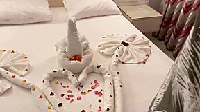 Amateur couple enjoys hot sex in a hotel room