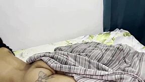 Tattooed Latina gets a surprise cumshot from her stepbrother