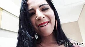 Amateur couple gets naughty with a delivery girl in a crossdressing roleplay
