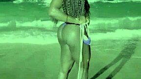 African beauty shows off her sexy body on the beach in Brazil