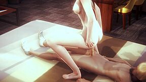 Hentai video with a freckled girl and a creampie ending - Japanese anime porn