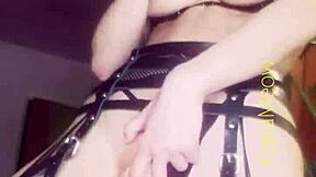 Slutty slave gets her mouth filled with cum in webcam video