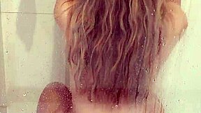 Naughty teacher takes a shower with a stranger and gets fucked hard