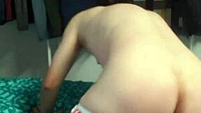 Shirtless gay boy shows off his body in solo video