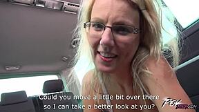 POV Endless Car Fuck With Super Horny Glassed Blonde MILF