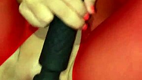 Amateur POV in red bodystocking for homemade porn