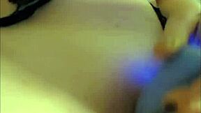 Cruella, seductive solo amateur MILF, indulges in self-pleasure with her moistured, petite bosom.