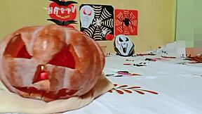 Stepsister's Halloween surprise: Indian couple gets dirty