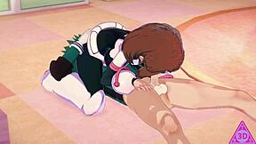 Enjoy hardcore hentai sex with Midorya and Uraraka in uncensored videos