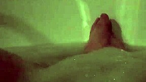 Chubby guy masturbating in the tub