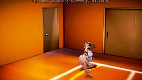 Honey's seductive performance in front view