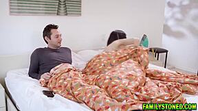 Savannah Sixx gets cozy with stepbrother in steamy bedroom session