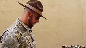 Gay threesome in the military: a steamy outdoor encounter