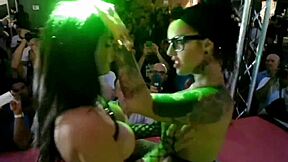European and Spanish beauties indulge in public lesbian pleasure