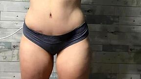 Amateur milf strips down to lingerie in homemade video