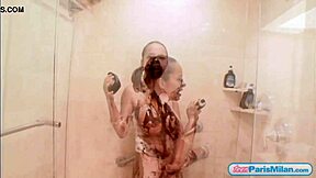 Paris Milan's homemade bath time leads to intense orgasm
