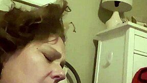 Amateur slut chokes on her own dick in POV video