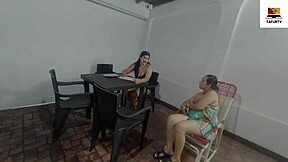 Sensual brunette indulges in intense lesbian encounter with well-endowed neighbor