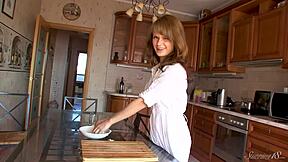 Daring Darien's sensual and erotic encounter with pancake mix
