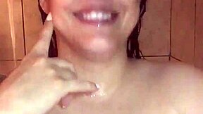 Milfy MILF indulges in solo shower session with big boobs