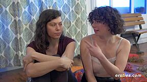 Amateur lesbians explore light restraints and sensual oral pleasure