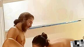 A slender, receptive male with an endowment gratuitously offered his rear to me as I pleasured his spouse's intimate area in a torture chamber