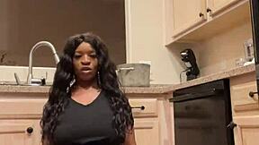 Curvy ebony MILF Nyla Storm indulges in self-pleasure and masturbates with her ample bosom