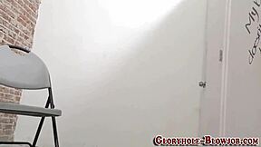 Gloryhole blowjob leads to creampie