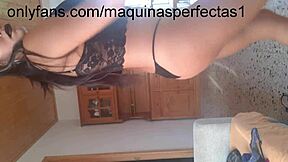 hermosa colombiana tries on lingerie while dancing seductively for the camera.