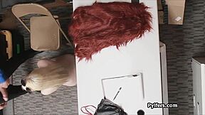 Young blonde discovered and ravished in the workplace