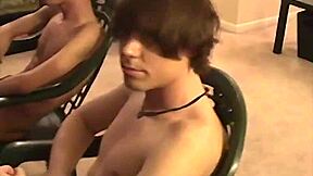 Three skinny emo twinks enjoy a car ride and group sex on their holiday