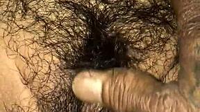 Wild Latina with unshaven pussy