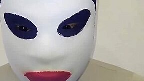 Sensual Zentai play with blindfolding contacts