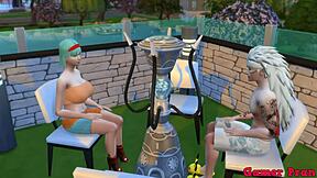 Hinata and her friend Madara go to the pool where she offers to help him by masturbating and then giving him access to her backdoor