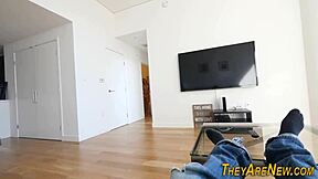 First-time teen handjob leads to explosive cumshot