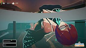 Japanese Hentai game leads to sensual massage and intimate encounter