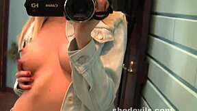 Russian teen blonde's intimate self-filmed dressing room footage