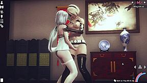 Sensual lovemaking between two women