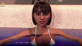 Jamie's erotic adventure with a blonde and redhead teen in a revealing bikini