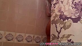 A Latina teen's private shower time interrupted